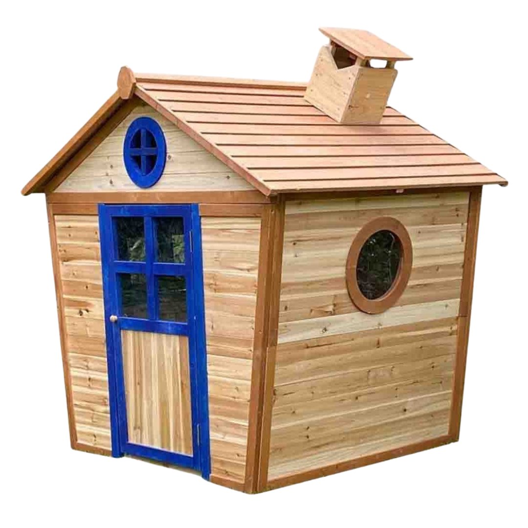 Redwood Lodge Playhouse - Pre - Painted Fir Wood - Stepuptots