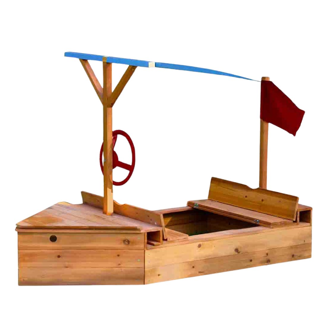 Sand Sailer Boat Sandpit with Shade - Stepuptots